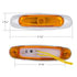 35995 by UNITED PACIFIC - Clearance/Marker Light - Chrome, 5-3/4" Wide, 3 LED, ViperEye Effect, Amber LED/Amber Lens