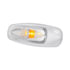 35997 by UNITED PACIFIC - Clearance/Marker Light - Chrome, 5-3/4" Wide, 3 LED, ViperEye Effect, Amber LED/Clear Lens