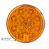 36074 by UNITED PACIFIC - Turn Signal Light - 12 LED, 4" Round, with Rear Plastic Housing & Heated Lens, Amber LED/Amber Lens