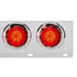 61014 by UNITED PACIFIC - Light Bar - with Visors, Polished, Stainless Steel, Red LED/Lens, Six 4" LED Turbine Lights