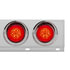 61032 by UNITED PACIFIC - Light Bar - with Visors, Chrome, Red LED/Lens, 3-3/4" Bolt Pattern, Six 4" LED Turbine Lights