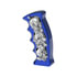 70814B by UNITED PACIFIC - Gearshift Knob - Aluminum, Thread-On, Pistol Grip, Indigo Blue, with Chrome Skulls