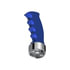 70832 by UNITED PACIFIC - Gearshift Knob - Aluminum, Thread-On, Pistol Grip, with Chrome 9/10 Speed Adapter, Indigo Blue