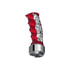 70836 by UNITED PACIFIC - Gearshift Knob - Aluminum, Thread-On, ,Pistol Grip, with Chrome 9/10 Speed Adapter, Candy Red, with Chrome Skulls