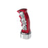 70836 by UNITED PACIFIC - Gearshift Knob - Aluminum, Thread-On, ,Pistol Grip, with Chrome 9/10 Speed Adapter, Candy Red, with Chrome Skulls
