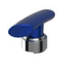 70838 by UNITED PACIFIC - Gearshift Knob - Aluminum, Thread-On, T-Shape, with Chrome 9/10 Speed Adapter, Indigo Blue