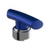 70838 by UNITED PACIFIC - Gearshift Knob - Aluminum, Thread-On, T-Shape, with Chrome 9/10 Speed Adapter, Indigo Blue