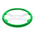 88014 by UNITED PACIFIC - Steering Wheel - 18 in., Green, 4-Spoke, Steel, Chrome Plating, Vibrant Color