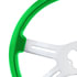 88014 by UNITED PACIFIC - Steering Wheel - 18 in., Green, 4-Spoke, Steel, Chrome Plating, Vibrant Color