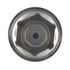 10041 by UNITED PACIFIC - Wheel Lug Nut Cover - 33mm x 2" Chrome, Steel Reflector, with Flange, Blue