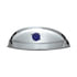 10444 by UNITED PACIFIC - Headlight Visor - 7", Chrome, with Blue Glass Dot