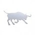10909 by UNITED PACIFIC - Ornament - 12" x 7", Stainless, Raging Bull Cut-Out, Facing Right