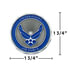 22974 by UNITED PACIFIC - Emblem - 1 3/4" U.S. Military Adhesive Metal Medallion, Air Force