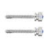 24052 by UNITED PACIFIC - Dash Panel Screw - 2-Pack, Chrome, Long, with Blue Crystal, for Freightliner