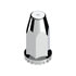 10572B by UNITED PACIFIC - Wheel Lug Nut Cover - 33mm x 4", Chrome, Plastic, Extra Tall, with Flange, Thread-On