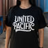 99306M by UNITED PACIFIC - T-Shirt - United Pacific Calligraphy, Black, with White Print, Cotton, Medium