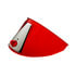 C2001R by UNITED PACIFIC - Headlight Visor - 7 inches, Red, with Stainless Steel Accent Plate