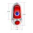 C4053SALBD by UNITED PACIFIC - Tail Light Assembly - Driver Side, Stainless Steel Housing, Red Lens, with Blue Dot