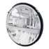31459 by UNITED PACIFIC - Headlight - 1 High Power, LED, RH/LH, 7", Round, Black Housing, High/Low Beam, with LED Turn Signal Light and White LED Position Light Bar