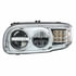 35800 by UNITED PACIFIC - Headlight Assembly - Driver Side, Chrome, Led, with Turn Signal and Position Light Bar, for 2008+ Peterbilt 388/389