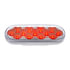 36723 by UNITED PACIFIC - Stop, Turn, & Tail Light - 13 LED 6" Oval, Double Fury, with Warning Light, Red & Amber LED/Clear Lens