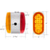 60055 by UNITED PACIFIC - Light Bracket Kit - 26 LED, Dual Function, Reflector, Double Face Oval Light with Stainless Steel Bracket, Amber & Red LED/Amber & Red Lens