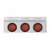 63704 by UNITED PACIFIC - Mud Flap Hanger - Mud Flap Plate, Top, Stainless, with Three 12 LED 4" Lights & Grommets, Red LED/Red Lens