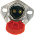 670-22 by TECTRAN - Dual Pole Horizontal Socket - Bull Nose, Red Lid, with 4GA Copper Plugs