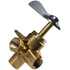 932 by TECTRAN - Air Brake Air Shut-Off Petcock - Brass, 1/4 in. Thread, 1-3/8 in. Stem, 4-Way, Female