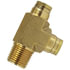 PL1373-6D by TECTRAN - Air Brake Air Line Thread Run Tee - Brass, 3/8 in. Tube, 1/2 in. Thread, Non-Swivel, Male