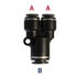 QL1363444 by TECTRAN - Push-On Hose Fitting - 1/4 in. Tube A, 1/4 in. Tube B, Y-Union, Composite