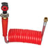 16P15RHA by TECTRAN - 15 ft. PROFLEX-SP Red Emergency Aircoil with Anodized Gladhand, 12" x 12" Leads