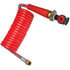 16P15RHA by TECTRAN - 15 ft. PROFLEX-SP Red Emergency Aircoil with Anodized Gladhand, 12" x 12" Leads