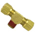 1372-8D by TECTRAN - Air Brake Air Line Thread Branch Tee - Brass, 1/2 in. Tube, 1/2 in. Thread, Male