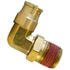 87077 by TECTRAN - DOT 90-Deg Male Elbow Push-Lock Swivel Brass Fitting, 1/4" Tube Size, 1/4" Pipe Thread