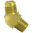 89337 by TECTRAN - Flare Fitting - Brass, 3/8 in. Tube Size, 1/2 in. Pipe Thread, 45 deg. Elbow