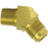 89337 by TECTRAN - Flare Fitting - Brass, 3/8 in. Tube Size, 1/2 in. Pipe Thread, 45 deg. Elbow