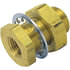 114-44 by TECTRAN - Air Brake Frame Coupling - Brass, 1 in. Long, 1/4-18 in. Female, 1/4-18 in. Female