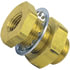 114-44 by TECTRAN - Air Brake Frame Coupling - Brass, 1 in. Long, 1/4-18 in. Female, 1/4-18 in. Female