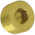 118-B by TECTRAN - Air Brake Pipe Head Plug - Brass, 1/4 inches Pipe Thread, Counter Sunk Hex Head