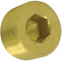 88156 by TECTRAN - Air Brake Pipe Head Plug - Brass, 1/2 inches Pipe Thread, Counter Sunk Hex Head