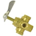 932L by TECTRAN - Air Brake Air Shut-Off Petcock - Brass, 1/4 in. Thread, 2-3/8 in. Stem, 4-Way, Female