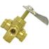 932L by TECTRAN - Air Brake Air Shut-Off Petcock - Brass, 1/4 in. Thread, 2-3/8 in. Stem, 4-Way, Female