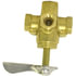 932L by TECTRAN - Air Brake Air Shut-Off Petcock - Brass, 1/4 in. Thread, 2-3/8 in. Stem, 4-Way, Female