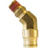PL1374-6C by TECTRAN - DOT 45-Deg Male Elbow Push-Lock Swivel Brass Fitting, 3/8" Tube Size, 3/8" Pipe Thread