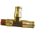 PL137184D by TECTRAN - Air Brake Air Line Thread Run Tee - Brass, 1/2 x 1/4 in. Tube, Swivel Push-Lock