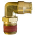 Tectran PL136912E Male Elbow Fitting DOT 90-Deg Male Elbow Push-Lock Swivel Brass Fitting, 3/4" Tube Size, 3/4" Pipe Thread