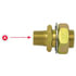 115-86B by TECTRAN - Air Brake Frame Coupling - Brass, 2 in. O.A.L, 1/2 in. Male Thread, 3/8 in. Female Thread