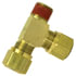 1371-6AB by TECTRAN - Air Brake Air Line Thread Run Tee - Brass, 3/8 x 1/4 in. Tube, 1/4 in. Thread