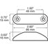 M168A by PETERSON LIGHTING - 2.6" x 0.75" Oblong 2-LED Amber Clearance/Marker Light, Stripped Wire, Bulk Pack